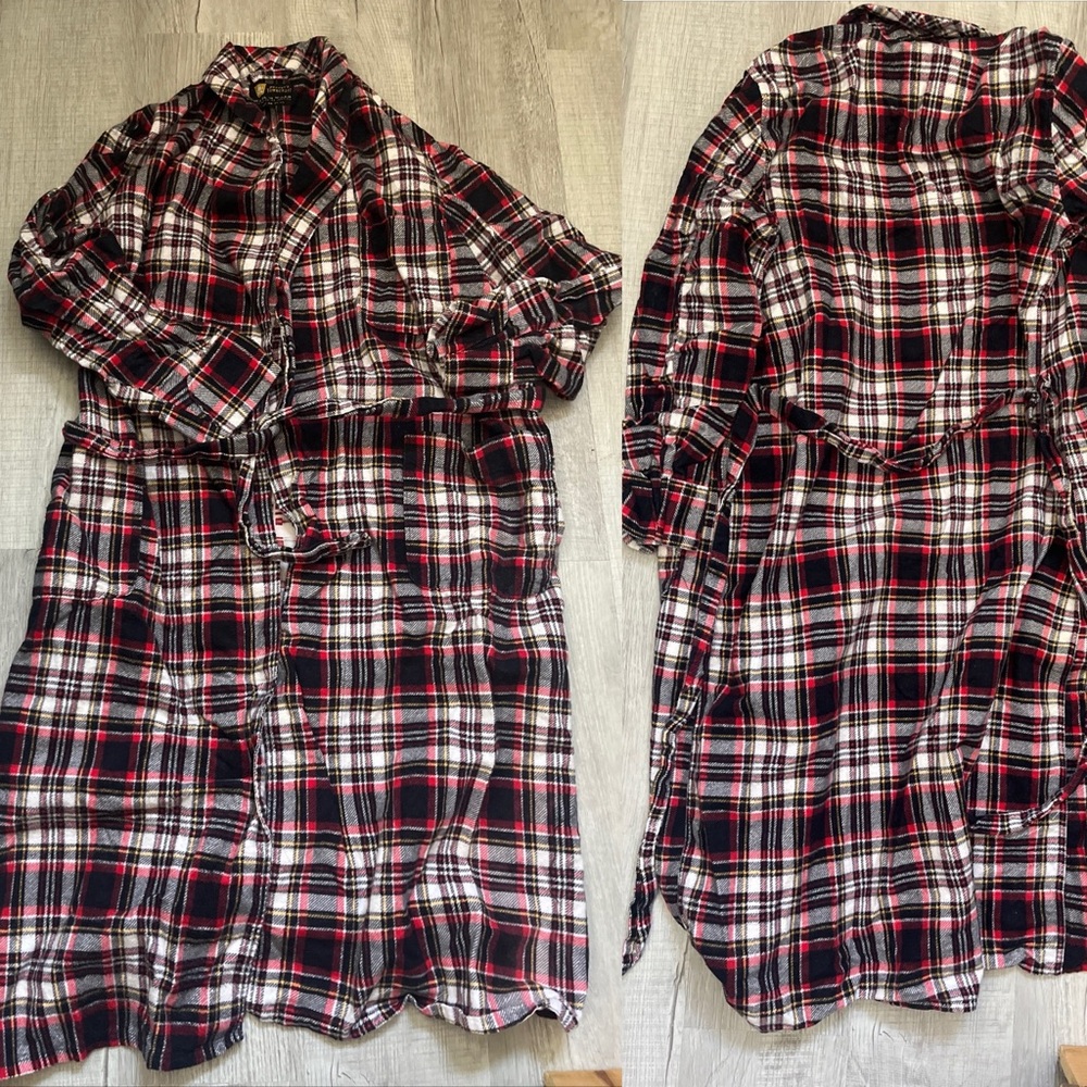 Vintage 60’s 70’s Towncraft Penney’s Plaid thick cotton flannel belted R…